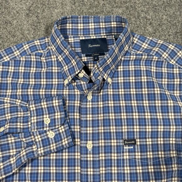Façonnable Other - Faconnable Classique Blue Brown Plaid Button Shirt Men’s Medium